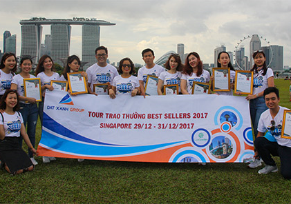 Tập đoàn Đất Xanh “chơi lớn” tổ chức du lịch và trao thưởng “BEST SELLERS 2017” tại SINGAPORE
